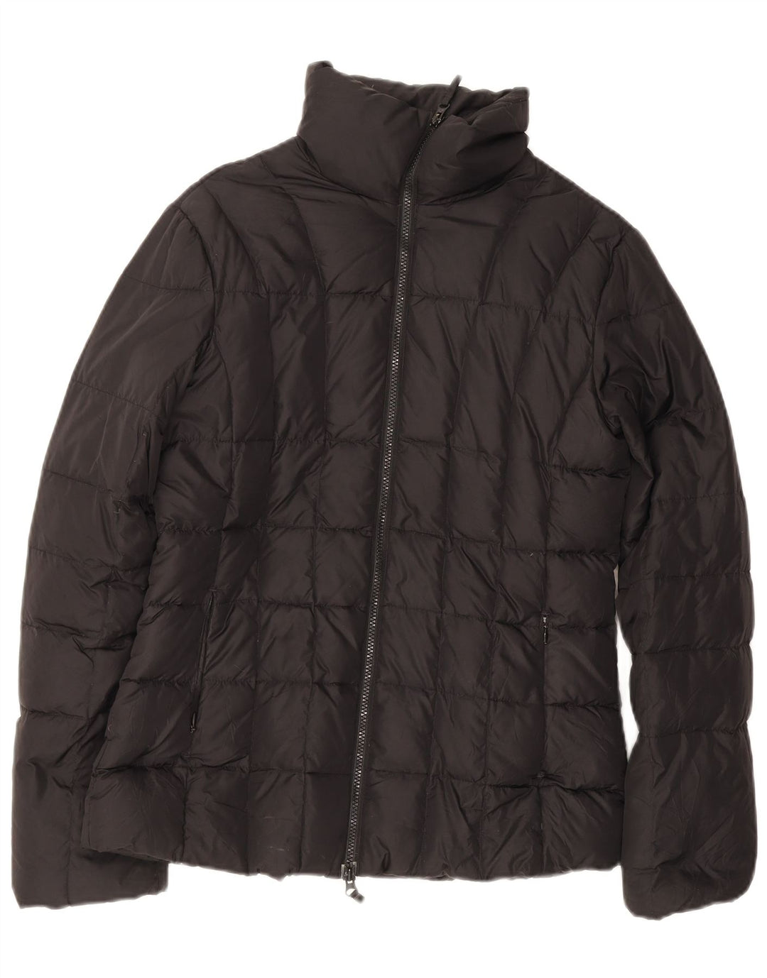 Jaqueta acolchoada feminina Benetton UK 14 médio preto nylon