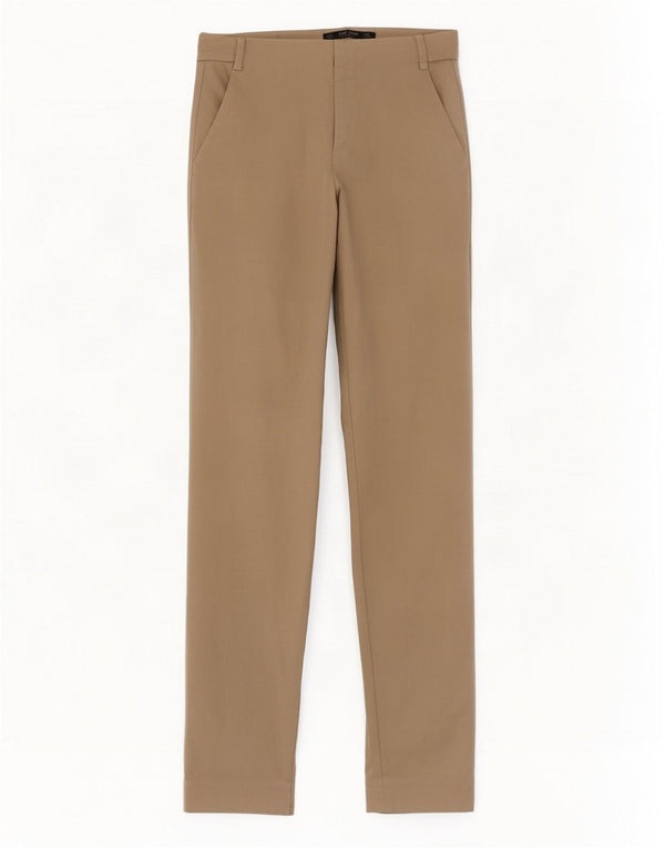Zara Calça Chino Feminina Slim EU 36 XS W26 L27 Algodão Bege