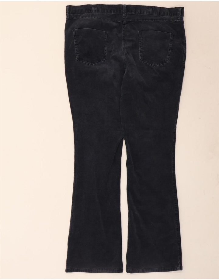 Calça feminina de veludo cotelê Marks & Spencer W40 L33 azul marinho
