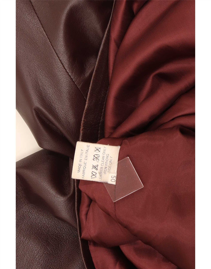 Casaco de couro feminino Basetti IT 50 XL couro marrom