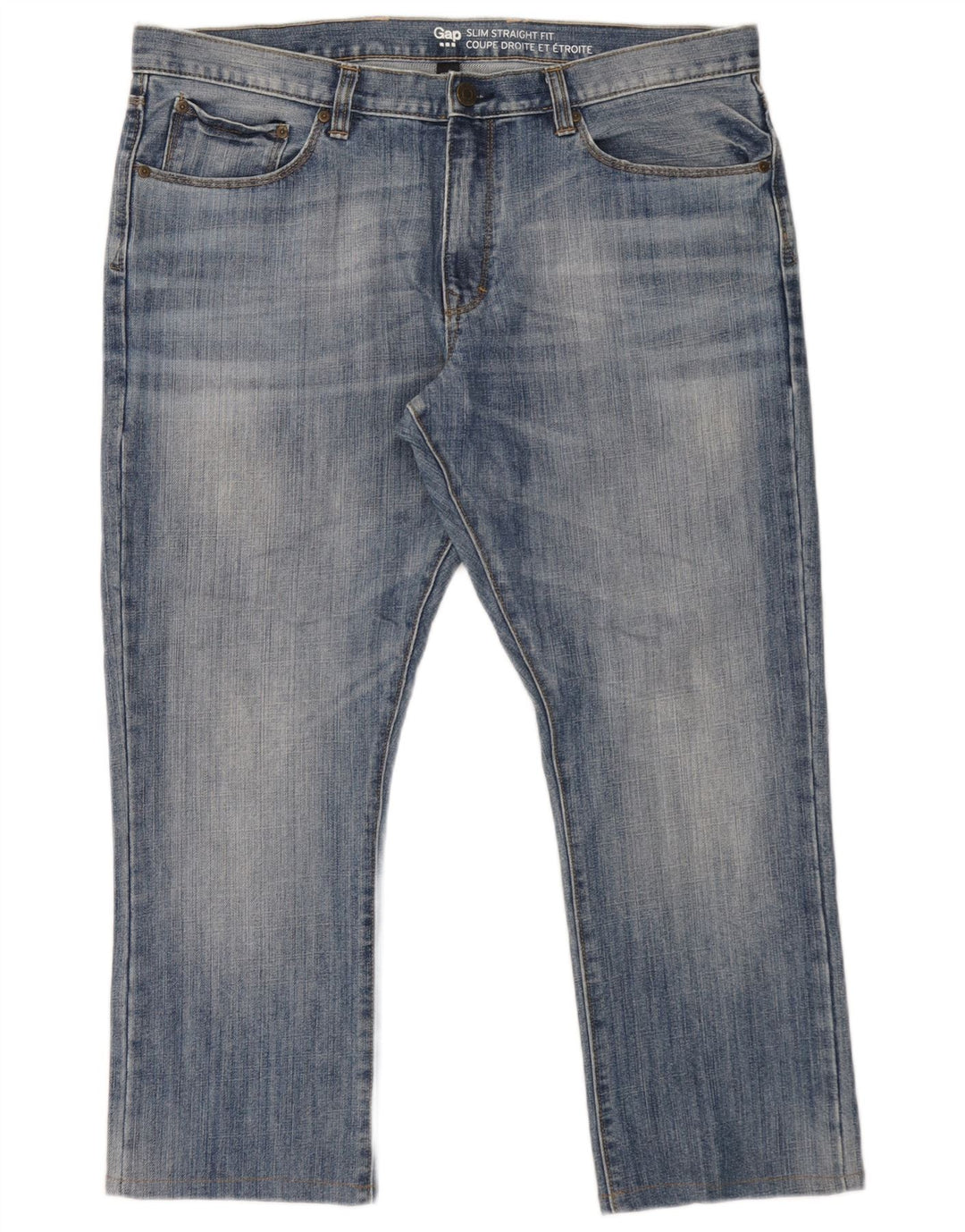 Gap Mens Slim Straight Jeans W38 L27 Azul Algodão
