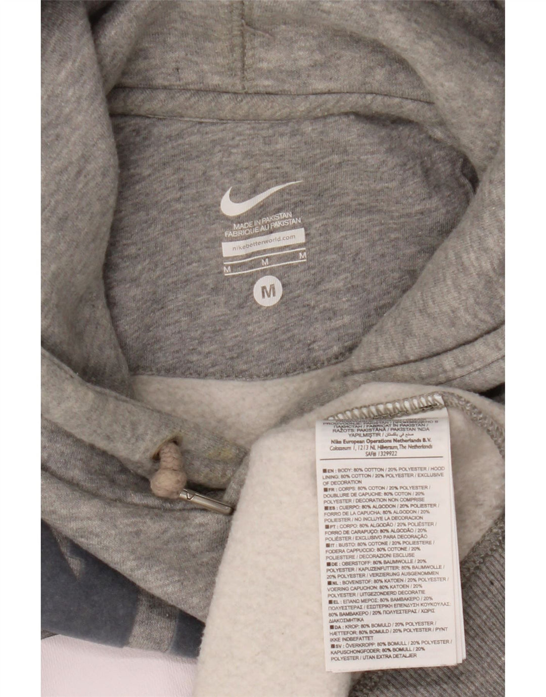 NIKE Mens Graphic Hoodie Jumper Médio Algodão Cinza