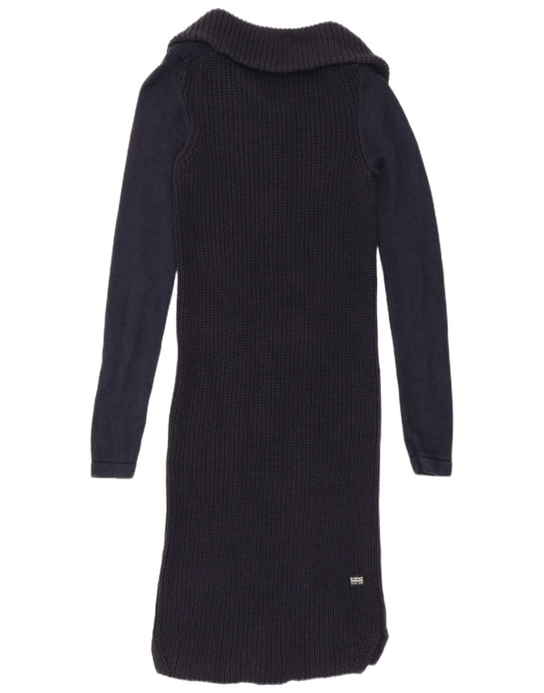 Vestido jumper feminino de manga comprida G-Star Reino Unido 10 pequeno azul marinho