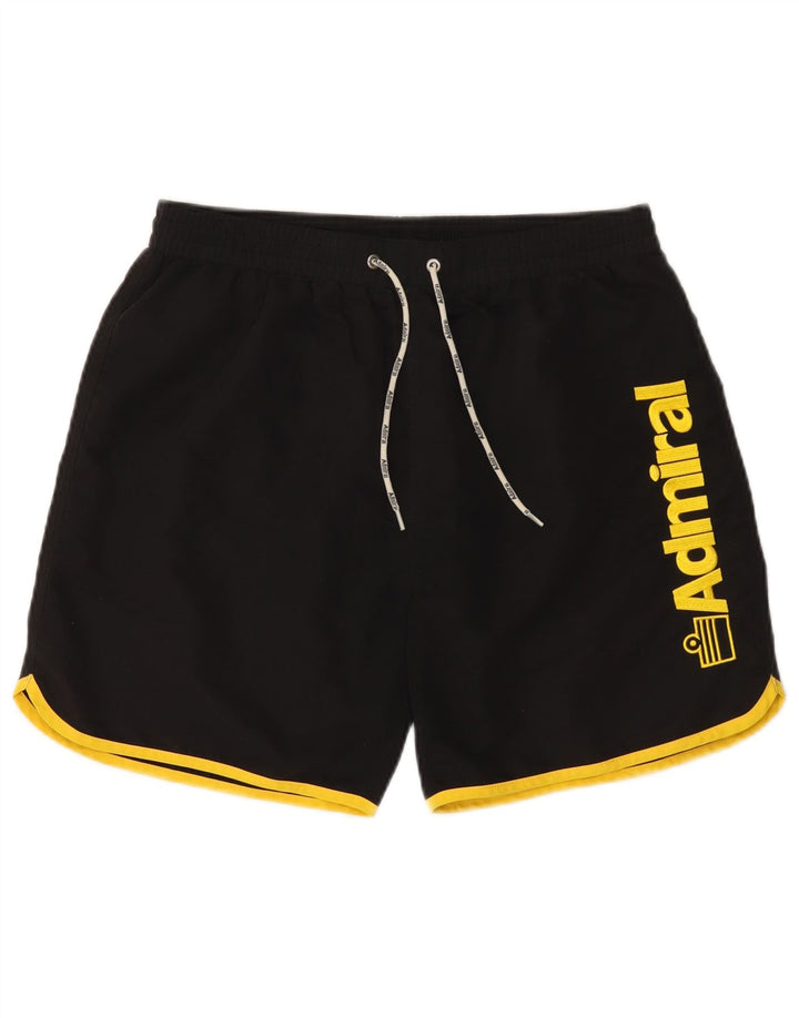 Admiral Mens Graphic Natação Shorts Grande Poliéster Colorblock Preto