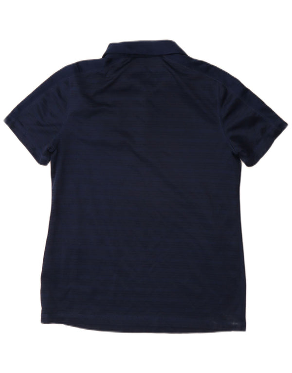 Adidas Womens Rangers Polo Shirt UK 12 Médio Azul Marinho Risca de Giz Poliéster