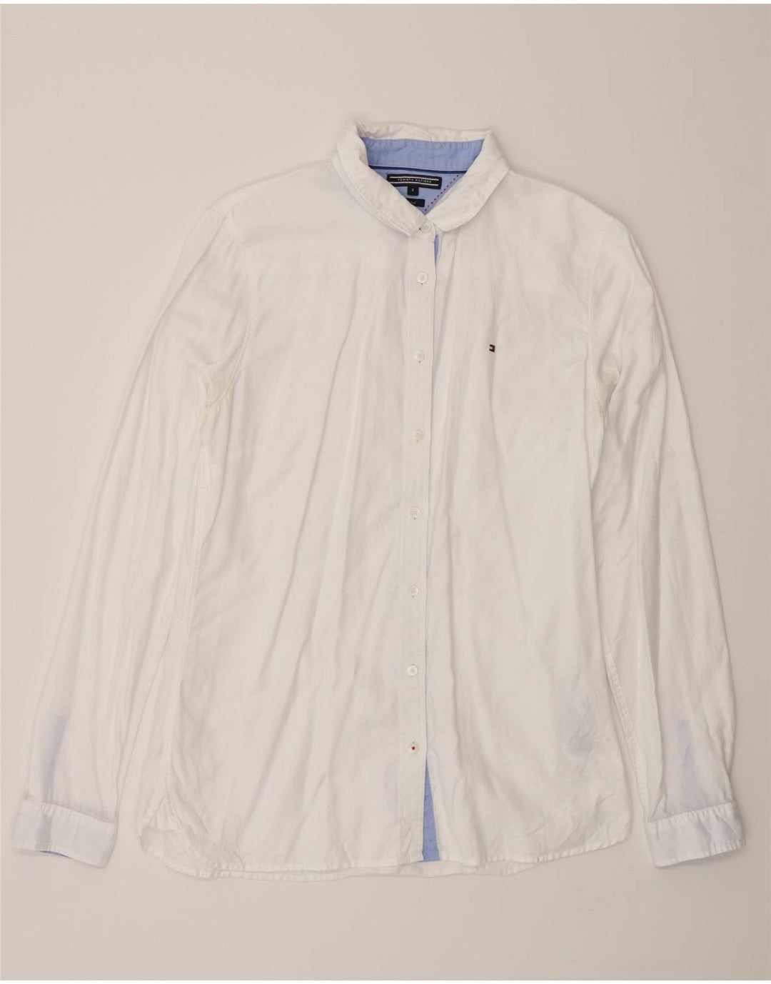 Camisa justa feminina Tommy Hilfiger EUA 8 algodão branco médio
