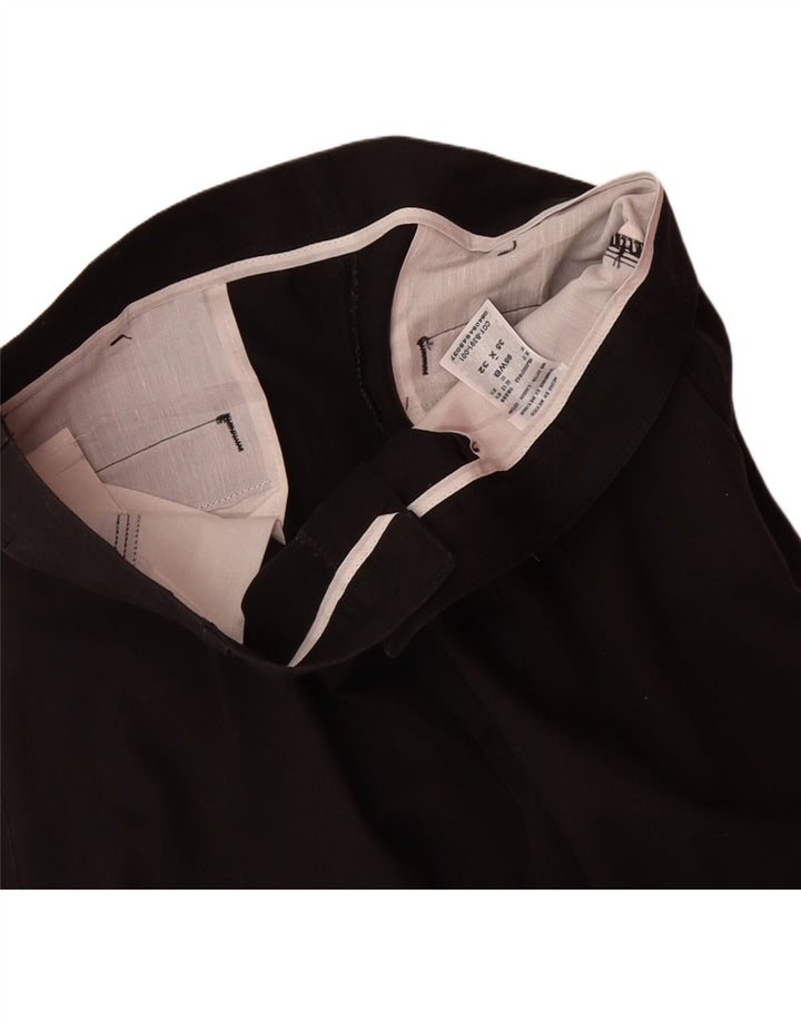 VINTAGE Mens Straight Chino Trousers W35 L32 Black Cotton Vintage Vintage and Second-Hand Vintage from Messina Hembry 