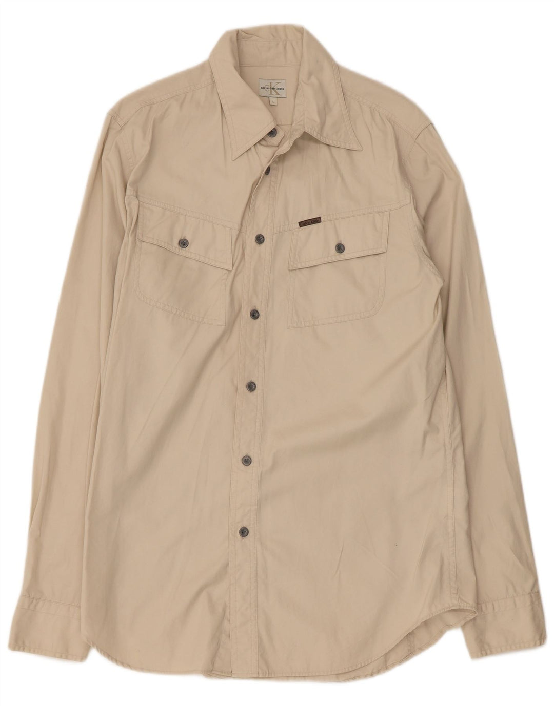Camisa masculina CALVIN KLEIN JEANS grande algodão bege