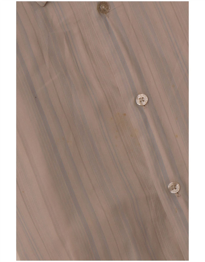 PIERRE CARDIN Camisa masculina de manga curta 2XL algodão listrado azul