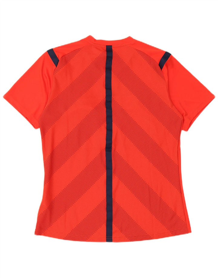 Adidas Meninos Climacool Camiseta Top 15-16 Anos Grande Listrado Vermelho Poliéster