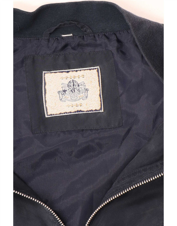 Jaqueta bomber masculina Spirit UK 38 seda azul marinho médio