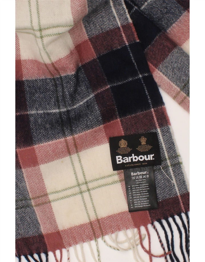 Lenço retangular masculino Barbour tamanho único clássico de lã xadrez multicolorida