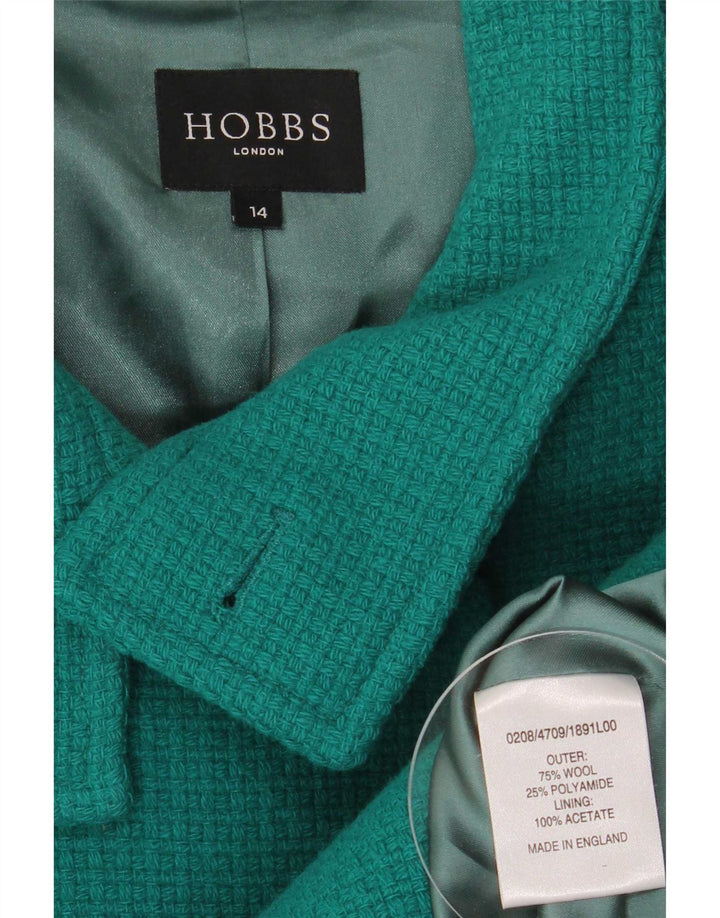Hobbs Womens Pea Coat UK 14 Grande Lã Verde