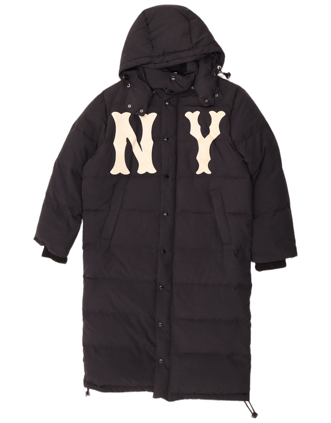 Casaco acolchoado com capuz gráfico masculino Gucci IT 46 grande poliamida preta