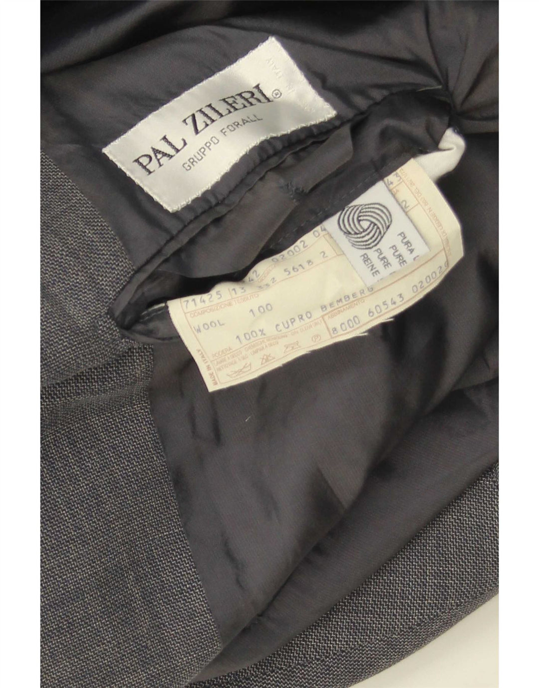 Jaqueta blazer masculina Pal Zileri com peito duplo IT 52 XL lã cinza