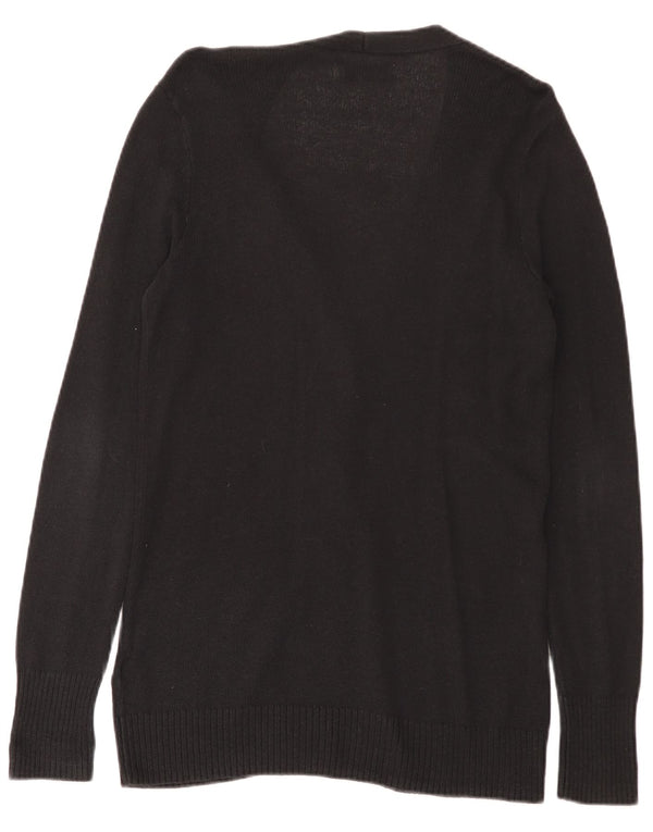 Suéter cardigã feminino Hollister Reino Unido 12 algodão preto médio