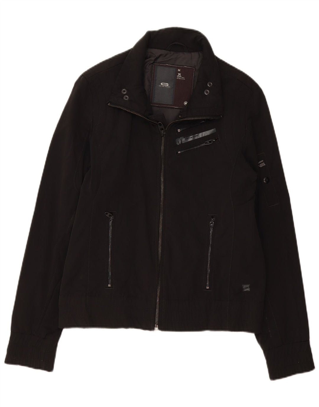 Jaqueta bomber feminina G-STAR Reino Unido 14 algodão preto médio