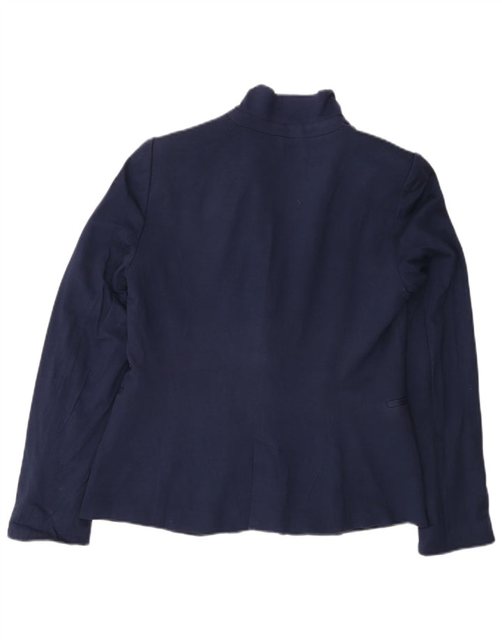 Jaqueta blazer feminina Zara com 1 botão Reino Unido 14 grande azul marinho