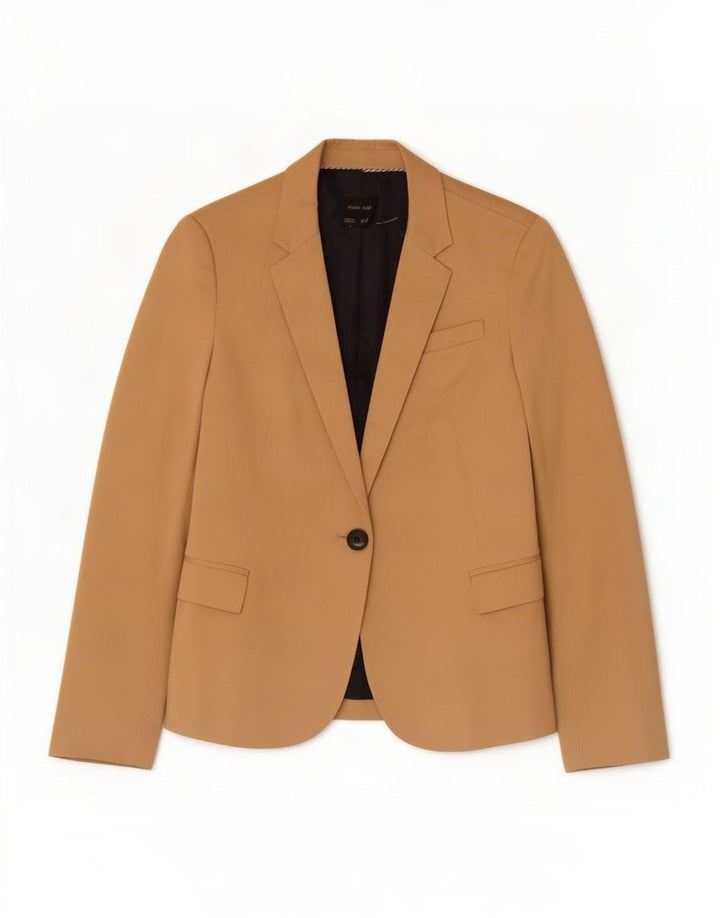 Jaqueta blazer feminina Zara com 1 botão Reino Unido 12 algodão bege médio