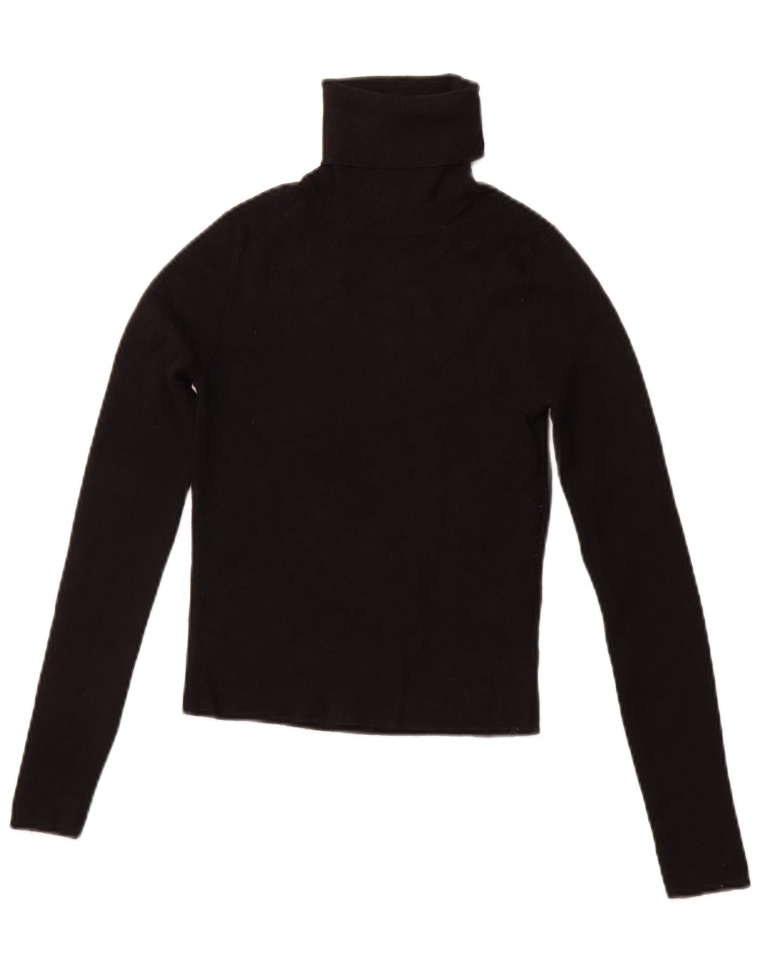 Suéter feminino ZARA com gola redonda e gola alta Reino Unido 12 médio preto viscose