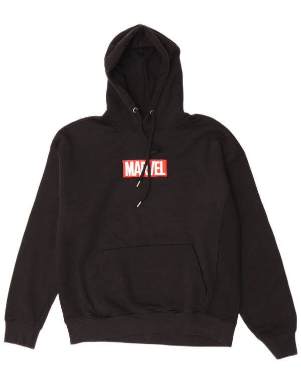 Pull & Bear Mens Marvel Graphic Hoodie Jumper Grande Poliéster Preto