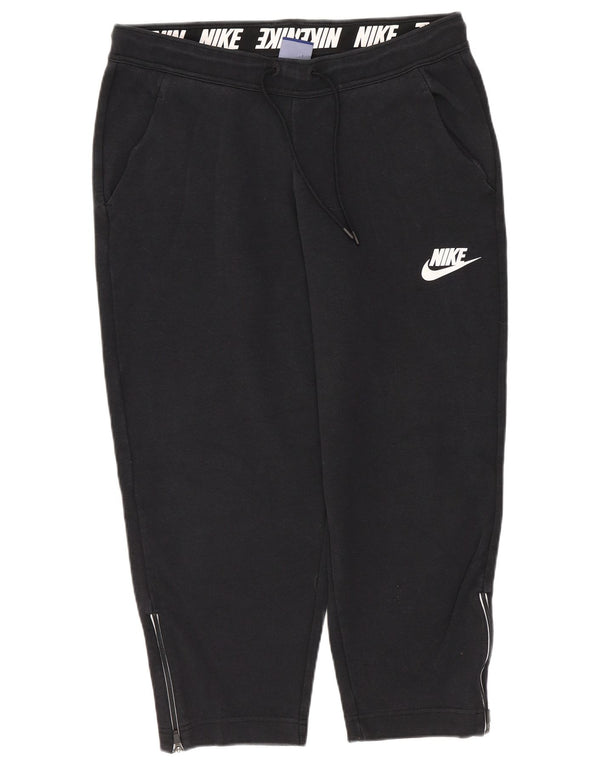 Calça de treino Nike feminina Capri UK 14 médio preto algodão