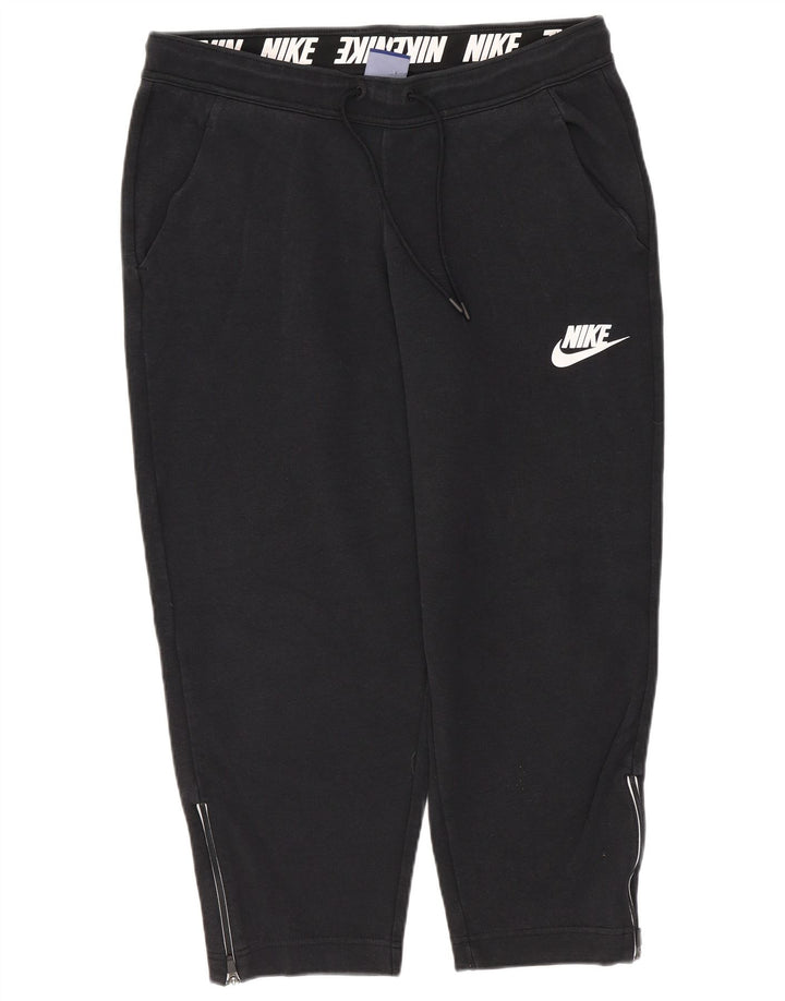 Calça de treino Nike feminina Capri UK 14 médio preto algodão