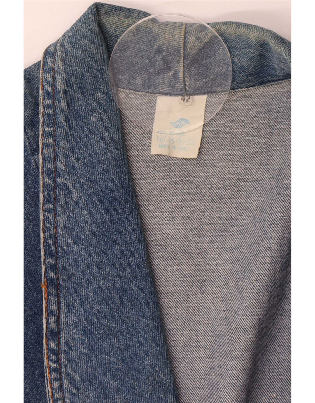 Jaqueta blazer jeans feminina vintage grande de 1 botão IT 42 Azul médio