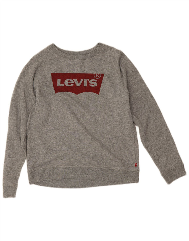 Suéter gráfico feminino Levi's UK 16 grande algodão cinza