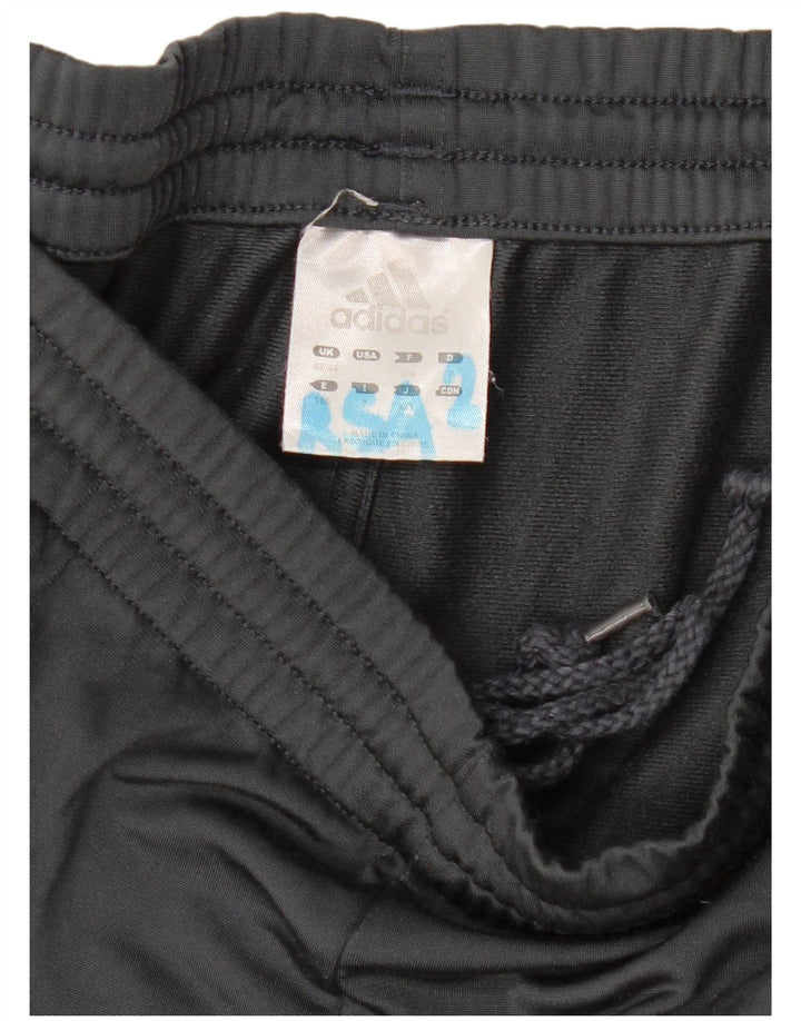 Calças de treino masculinas Adidas UK 42/44 poliéster cinza grande