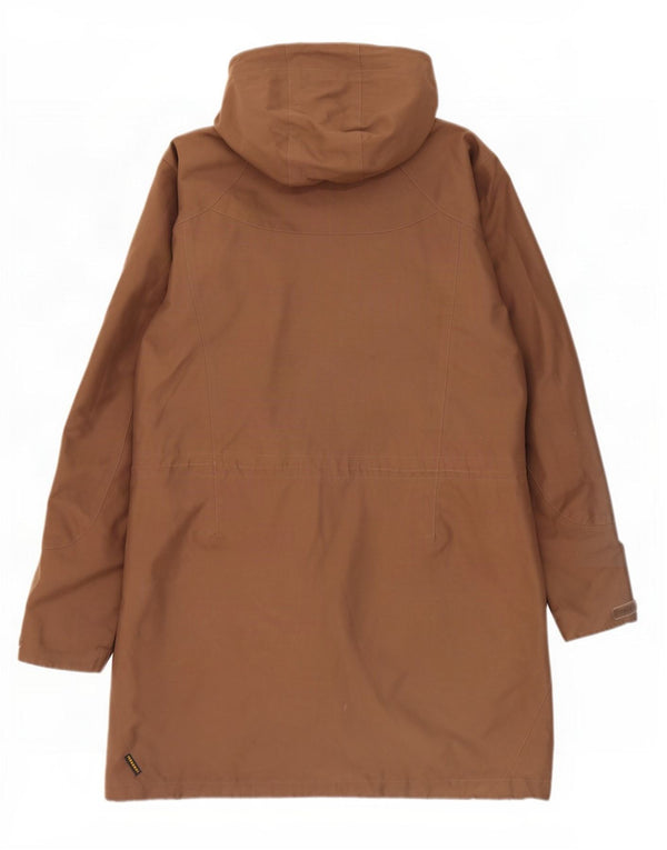 Jaqueta parka feminina com capuz Jack Wolfskin Reino Unido 16 grande poliéster marrom