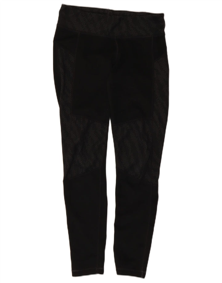 Adidas Womens Climalite Leggings UK 8/10 Pequeno Poliéster Manchado Preto