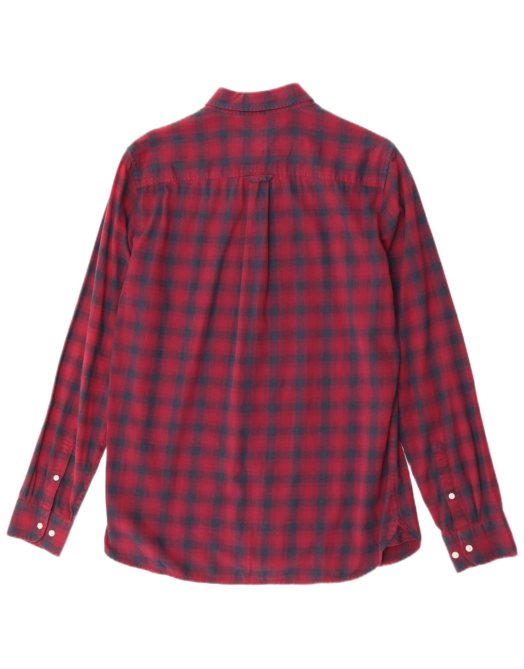 Camisa masculina Superdry de flanela média cor de vinho xadrez algodão