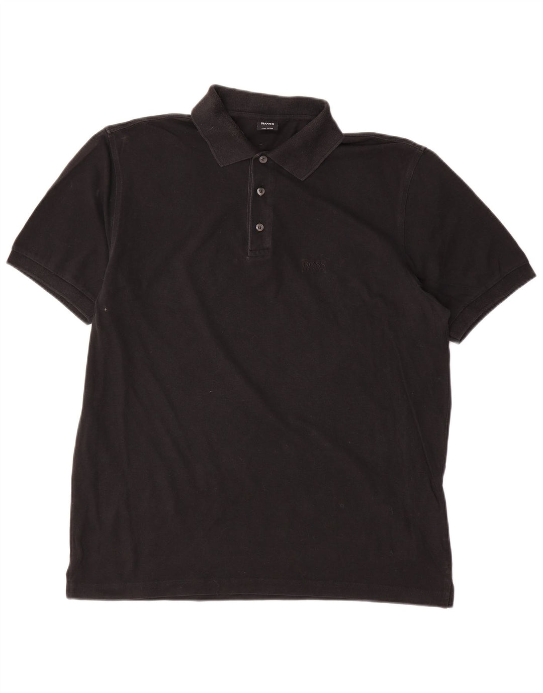 Camisa polo masculina Hugo Boss grande algodão preto