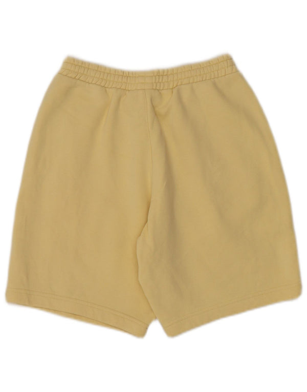 Shorts esportivos femininos Adidas UK 10 pequeno algodão amarelo