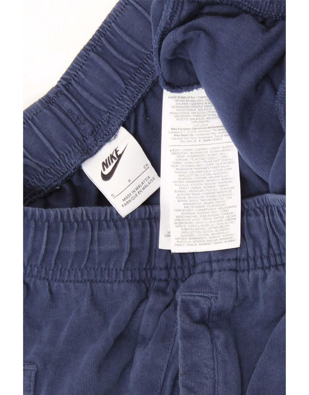 Shorts esportivos masculinos Nike pequenos algodão azul marinho