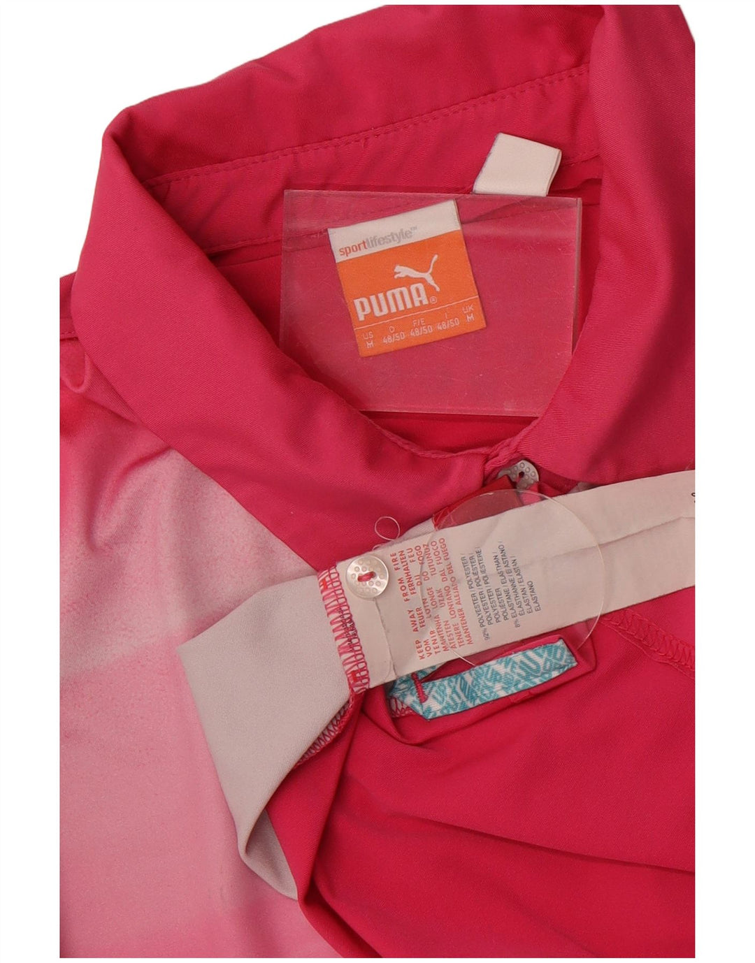 Camisa polo masculina Puma Abstract Pattern médio rosa poliéster