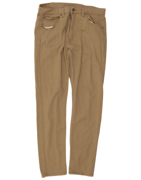 Calça casual masculina Levi's 512 Slim Tapered W36 L34 algodão bege