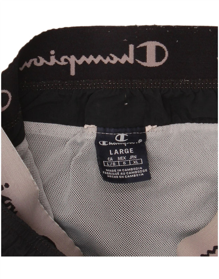 Shorts esportivos gráficos masculinos Champion grande bloco colorido preto