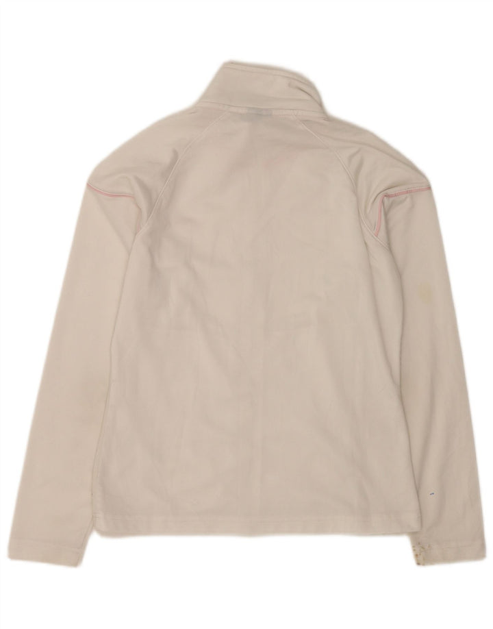 Asics Womens Tracksuit Top Jacket UK 12 Médio Poliéster Branco