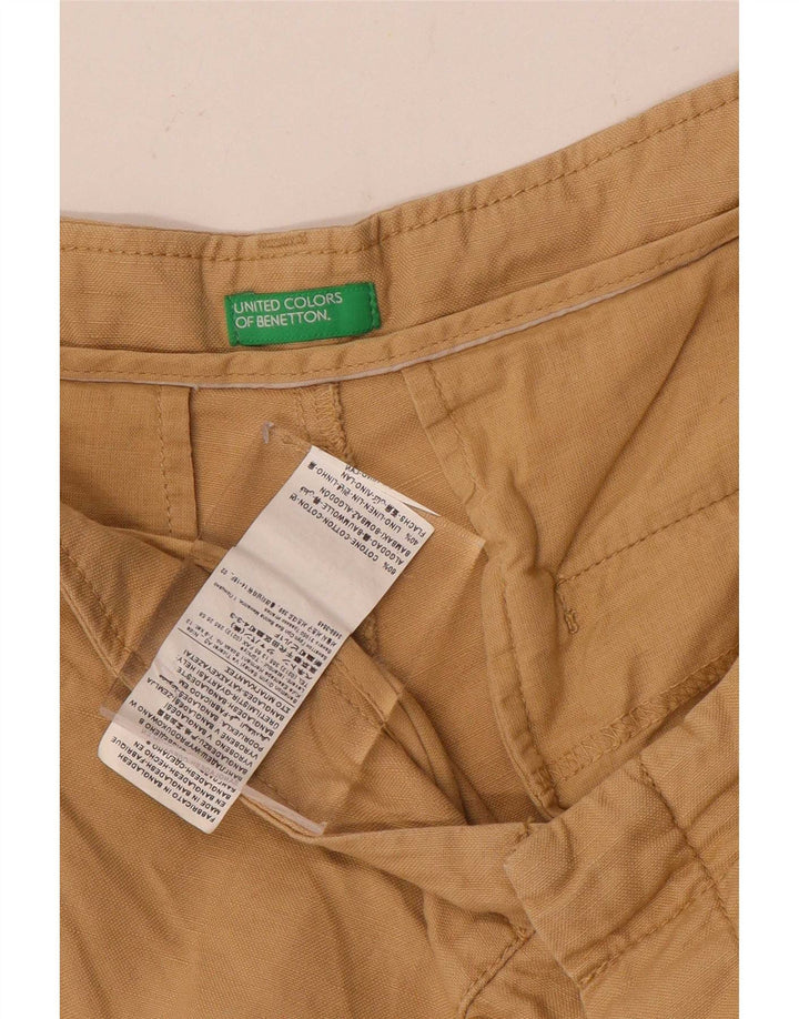 Benetton Mens Chino Shorts IT 48 Médio W34 Algodão Bege