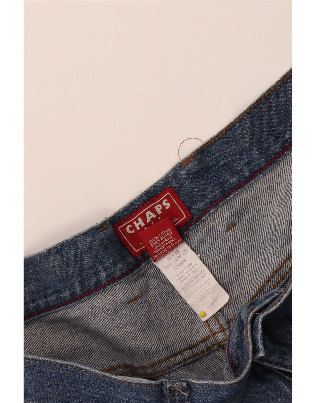 Calça jeans reta masculina Chaps W36 L30 algodão azul