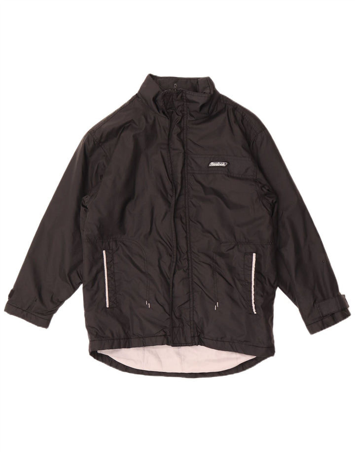 Jaqueta de chuva com capuz Reebok Boys 13-14 anos grande nylon preto