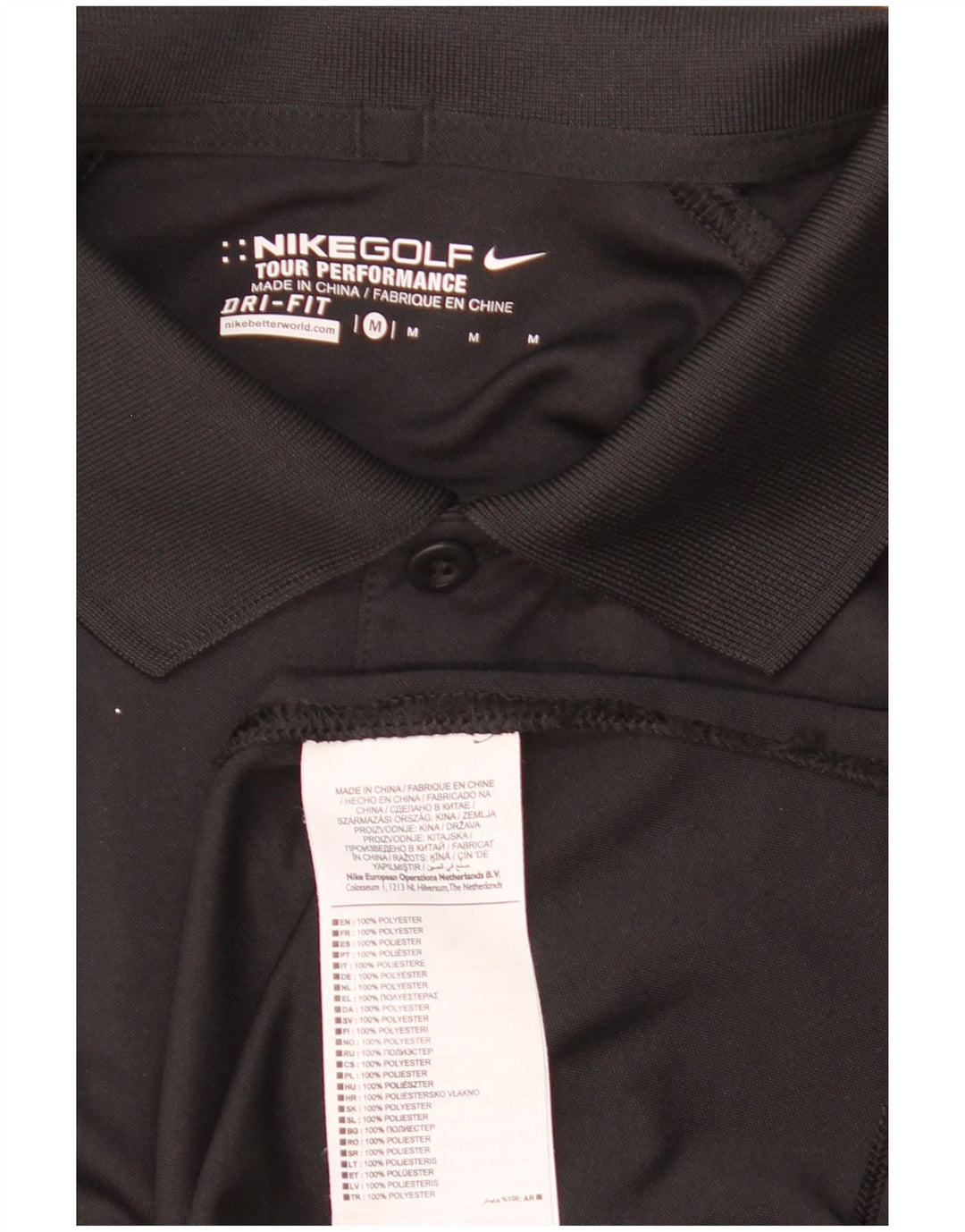 Camisa polo masculina Nike Dri Fit Graphic média preta poliéster