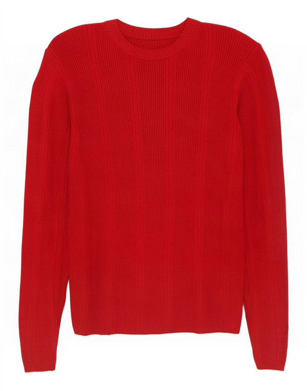 Suéter feminino Marks & Spencer com gola canoa e viscose vermelha pequena Reino Unido 10