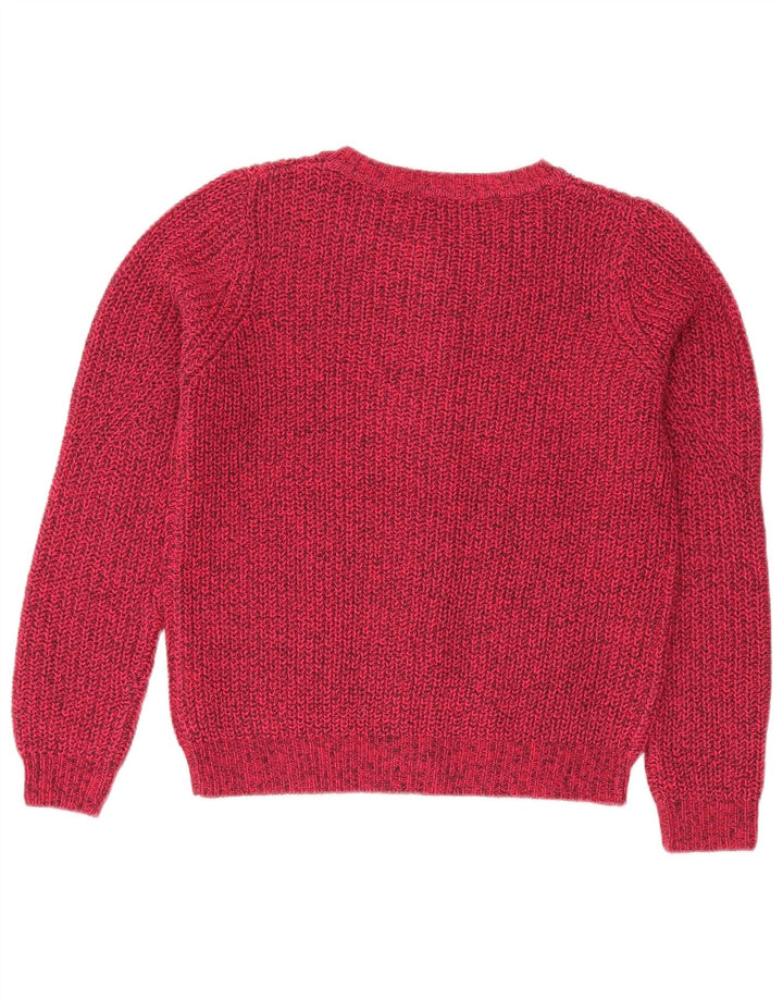 Suéter cardigã feminino grande Marks & Spencer UK 10 pequeno rosa manchado