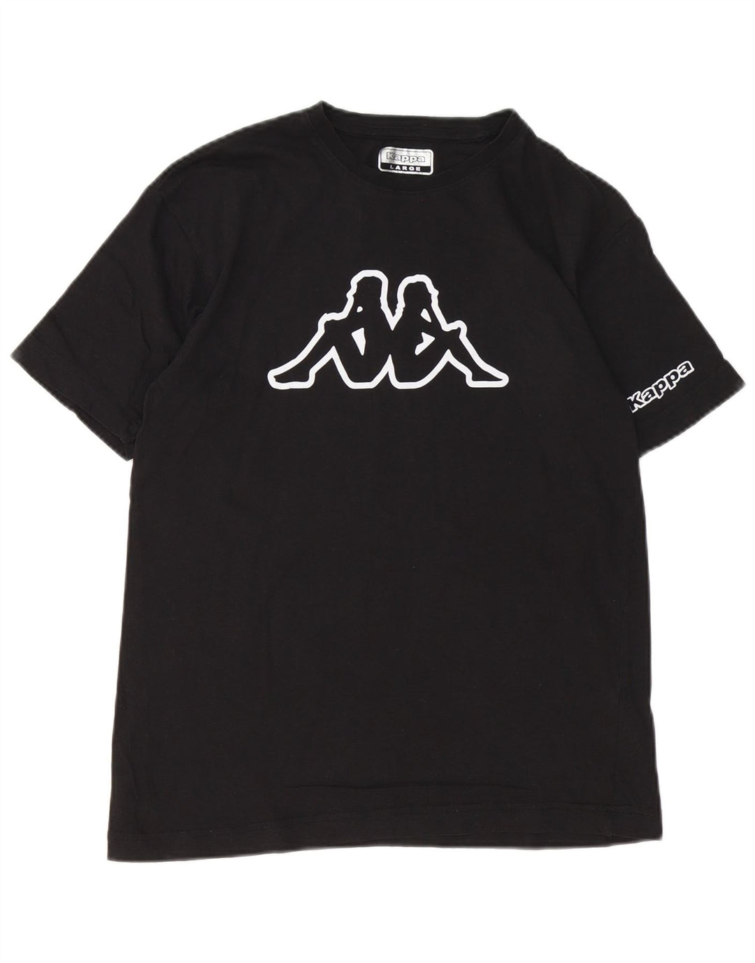Camiseta feminina Kappa com estampa gráfica grande de algodão preto