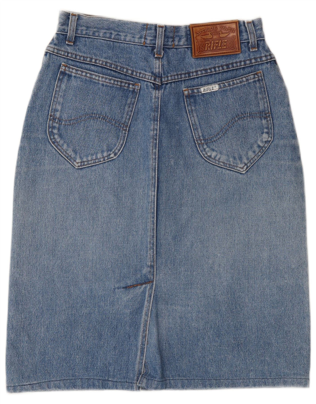 Saia jeans feminina RIFLE W30 algodão azul médio