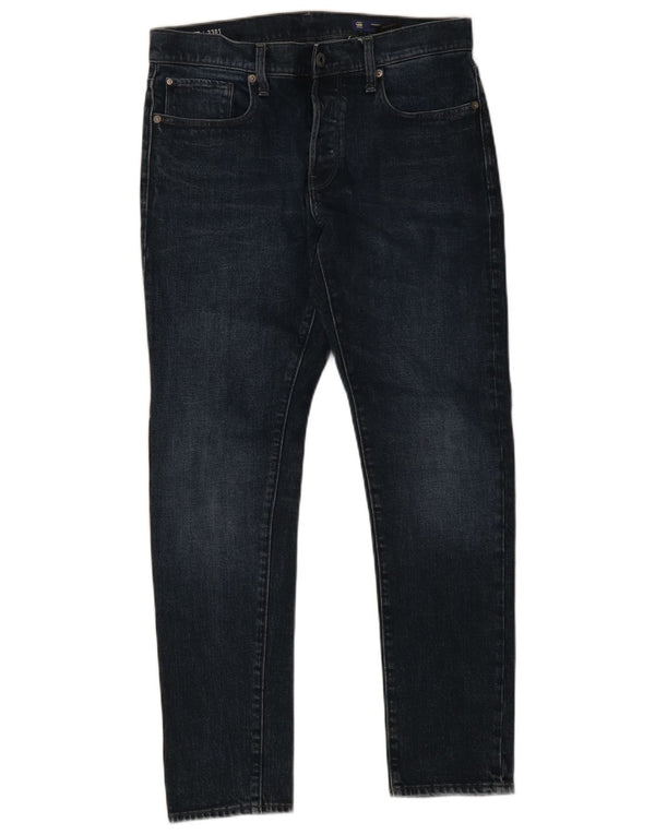 G-Star Masculino 3301 Slim Jeans W33 L32 Azul Marinho Algodão
