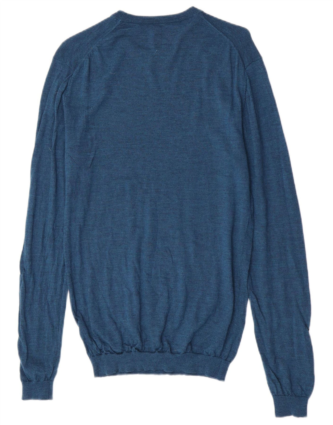 Jack Wills Suéter masculino com gola redonda, lã merino azul médio